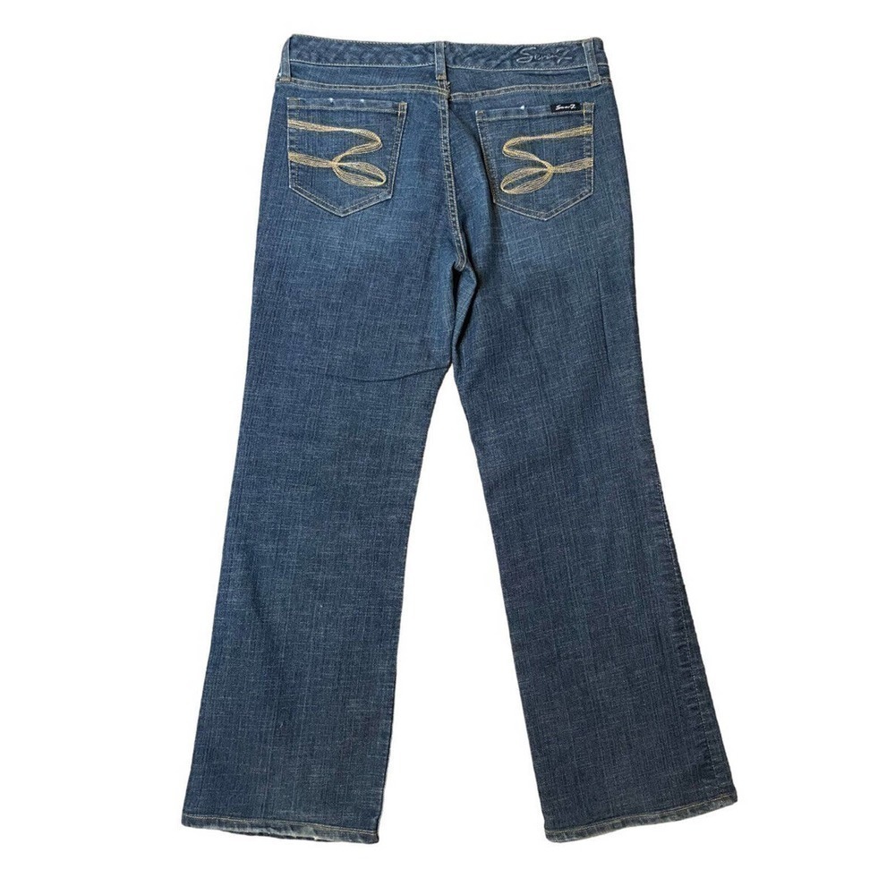 Seven7 Jeans Women's Size 32 Studio Flare Leg Mid Rise Stretch Blue Denim - Picture 1 of 10